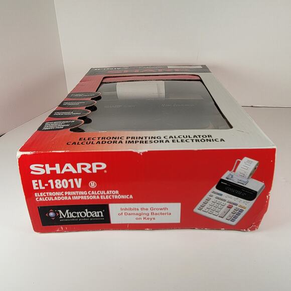 Sharp EL-1801V Printing Calculator 12-Digit 2-Color Display Tested Works - Picture 4 of 16